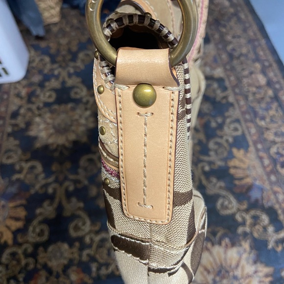 Vintage Coach Limited Edition Signature Soho Flap Studded Hobo Handbag 10484 - Picture 11 of 14